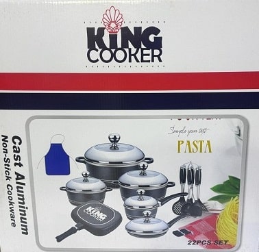 سرویس قابلمه آلومینیوم دایکاست(چدن) 22پارچه کینگ King